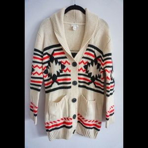 Forever 21 Black & Red Print Cardigan (S)